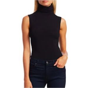 Banana Republic Soft Luxe Sleeveless Turtleneck Top - Black